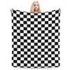 HGOD DESIGNS Checkerboard Blanket Geometric Checkered Plaid Pattern Black and
