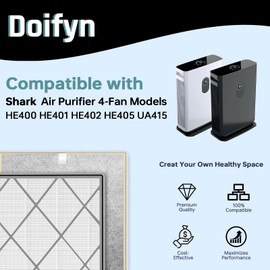 Doifyn HE400, HE401 Replacement Filter for Shark 4 Fan Air Purifier, Compatible with Shark HE400, HE401, HE402, HE402C, HE405, H13 HEPA Filter Part Number #HE4FKBAS/HE4FKPET/HE4FKPETMB/HE4FKPRO,2Pack