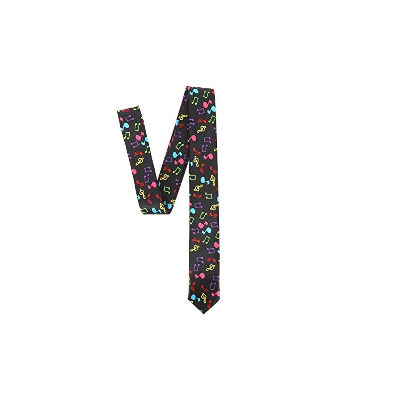 Multicoloured Musical Notes Tie – Original Men's Tie – Neon