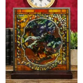 Ebros Gift Louis Comfort Tiffany Four Seasons Collection Winter Stained Glass Art With Base