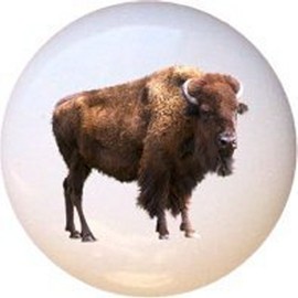 Buffalo Bison Ceramic Dresser Drawer Pulls Cabinet Knobs