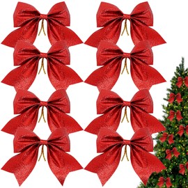 FANSEZQ Pack of 16 Christmas Bows, Christmas Tree Bow, Bow Decorations, Christmas Decoration, Christmas Tree Decoration, Bows Christmas Red