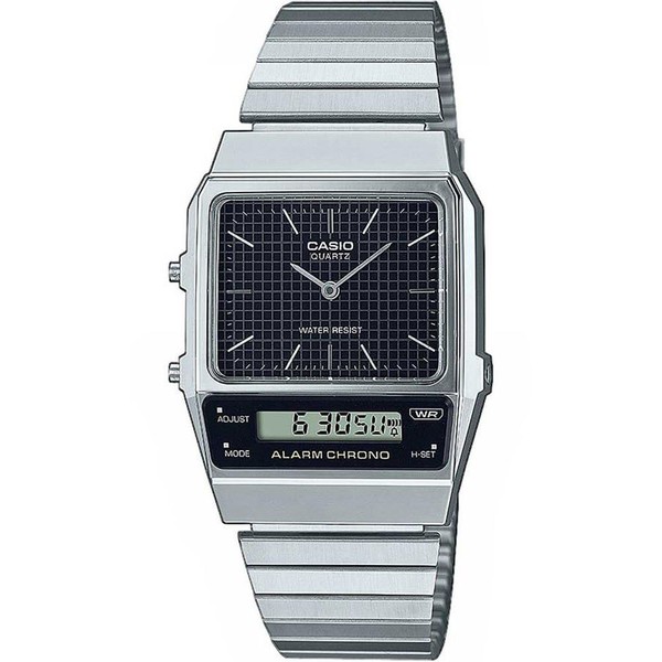 Casio AQ800E-1A Vintage Style Digital Silver Strap Unisex Adult Watch,
