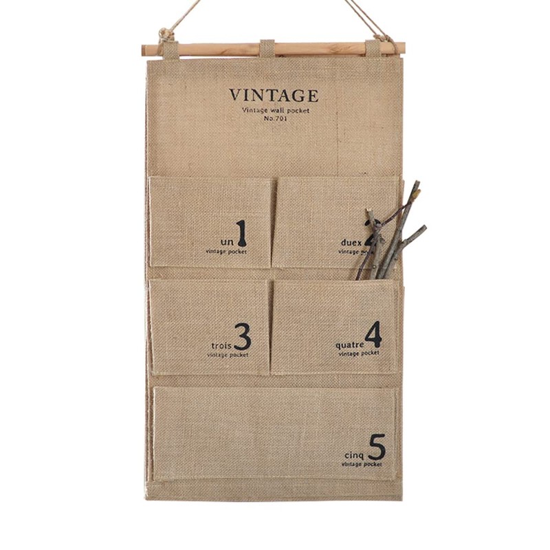 Wall Pocket, Wall-mounted, Hanging, Hook, Storage, Organization, Classification, Natural, Cotton,