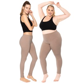 Women's Cotton Plus Size Leggings Mocha 7X