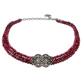 Alpenflüstern Lissy DHK317 Traditional Pearl Choker Necklace – Elegant Costume Necklace – Nostalgic Women's Costume Jewellery, Filigree Dirndl Necklace (in Traditional Colours), Zinc, Pearl