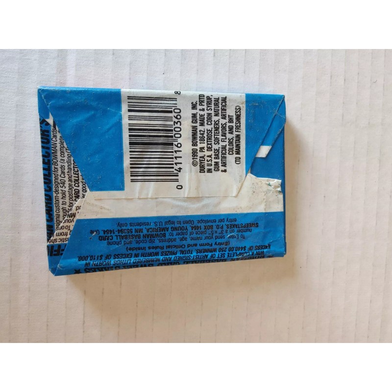 1990 Baseball Bubble Gum Cards Bowman sealed packs