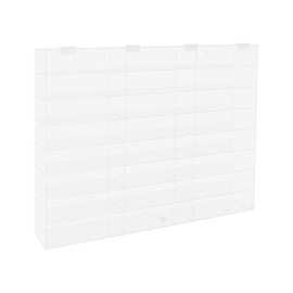 8-Tiers Wall Mounted Acrylic Display Case,with 24 Small Compartments,Clear Wall-Mount Display Cabinet Box for Collectibles, Mini Action Figures