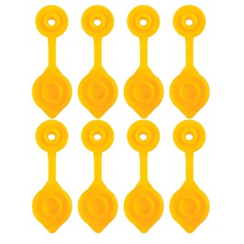 8 Pcs Orange Gas Can Vent Caps, Universal Fuel Can Vents Yellow Spout, Compatible with Most Old Style Gas Water Jug Cap Replacement