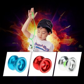 Professional Magic Yoyo T6 Rainbow Aluminum Alloy Metal Yoyo 8 Ball KK Bearing with String for Kids Silver