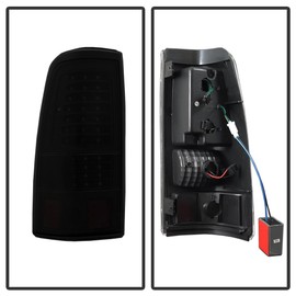 Jdragon Tail Light Compatible for Chevy 03-06 Silverado 1500 2500 3500 Black Smoked LED Tail Brake Lights Set