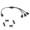 RGB中継線、Y分岐ケーブル、3分岐4ピン1〜3ポート、LEDバンド4ピンネクタケーブル、黒色30 cm、マザーボード-ファン/LED絞り/ランプバンド/シャーシなどに適用（2個、3分岐）