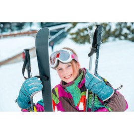 LULLABY KIDS Kids Waterproof Gloves Kids Gloves Winter Girls Gloves Kids Ski Gloves Kid's Toddler Warm Winter Waterproof Snow Gloves, Blue, L(10-12Y)