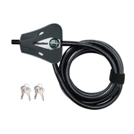 Master Lock 8418JAD 8418JAD Wire Lock, Bicycle Lock, Keyed, Adjustable, Vinyl Coated Specifications, Cable Thickness: 0.3 inches (8 mm), Cable Length: 6.9 ft (1.8 m), Anti-Theft, Black