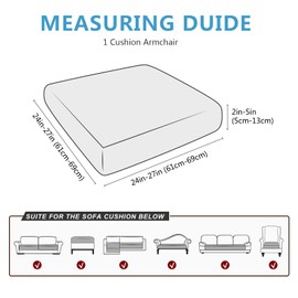 ANARACHON Leather Look Couch Cushion Covers Sofa Seat Slipcovers Sets Couches Furniture Protector for Sectional Armchair Loveseat Pets Kids Stretch Spandex Fabric (1 Cushion Armchair, Brown-01)