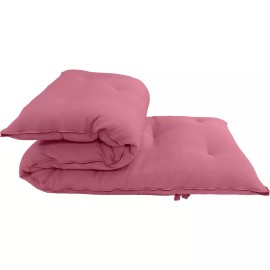 Danfuton Queen Floor Rolling Futon Mattress, Cotton Shikifuton Beds 3x60x80 Pink