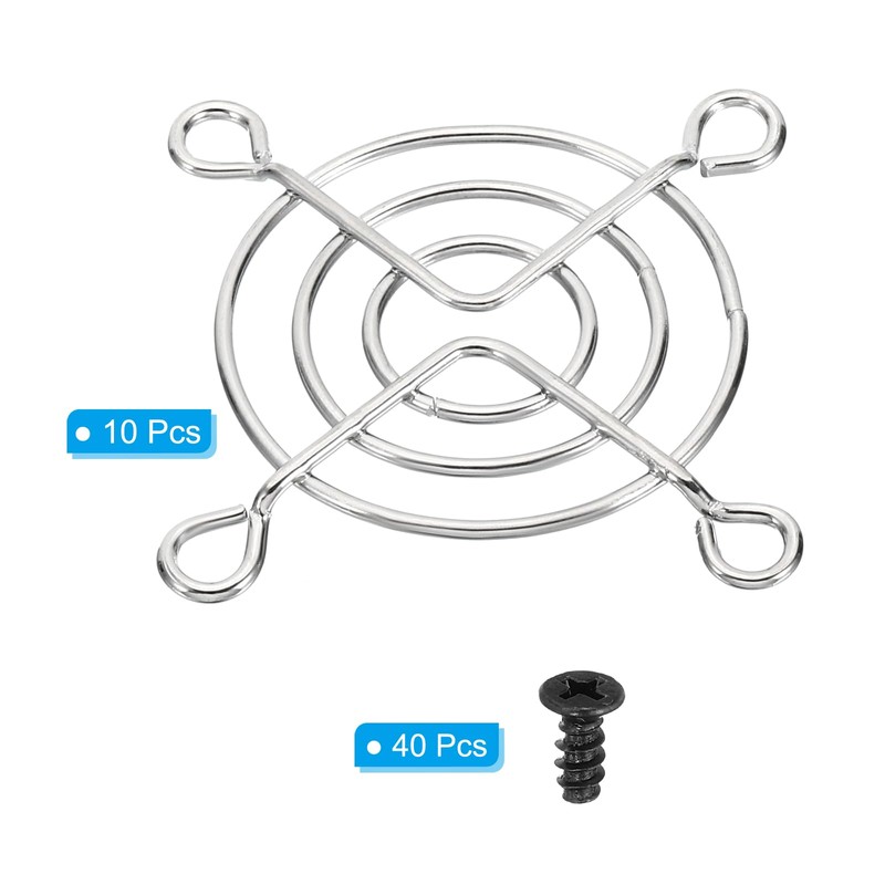 PATIKIL 50mm Fan Grill with Screws, 10 Pack Chrome Plated