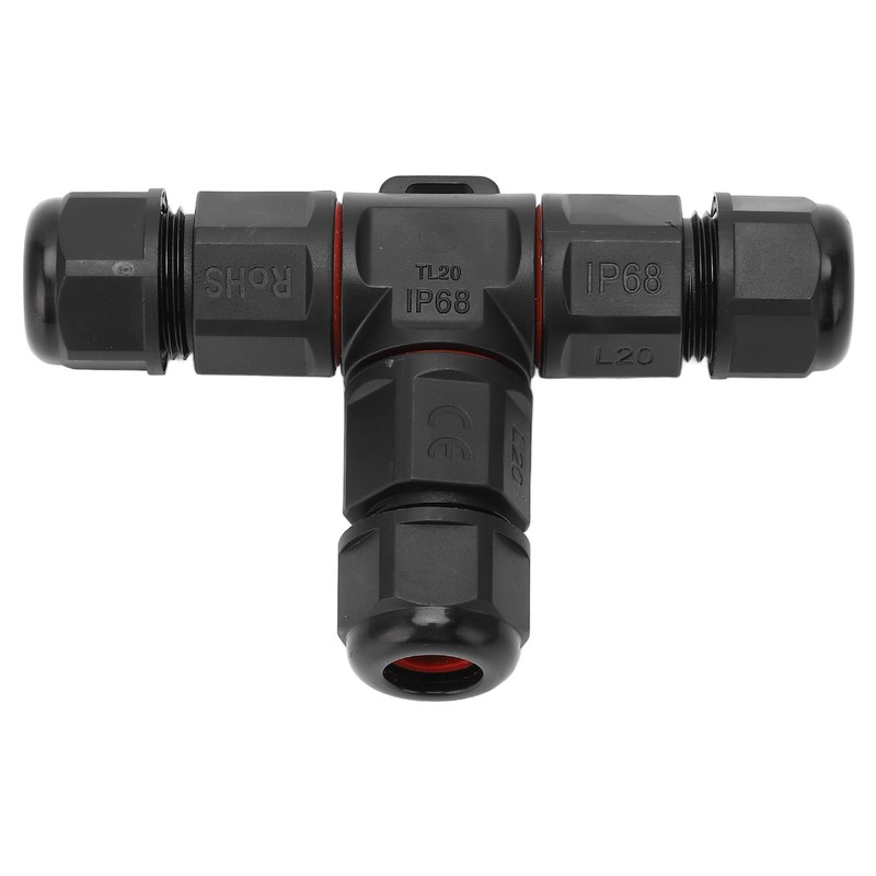 2 Pcs Tee Wire Connectors IP68 Waterproof 2 Pin 3