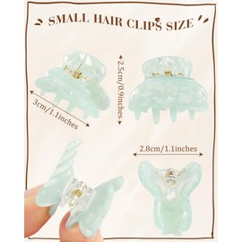 6 Pcs Small Hair Clips for Girls and Women, 1.1" Mini Cute Claw Clips Stamps for Fine Thin Hair and Bangs, Ideal Hair Accessories Gift