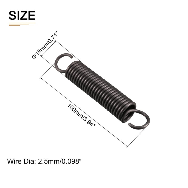 DTGN 2.5x18x100mm(WxODxL) Extension Spring - 1Pack - Good for Home
