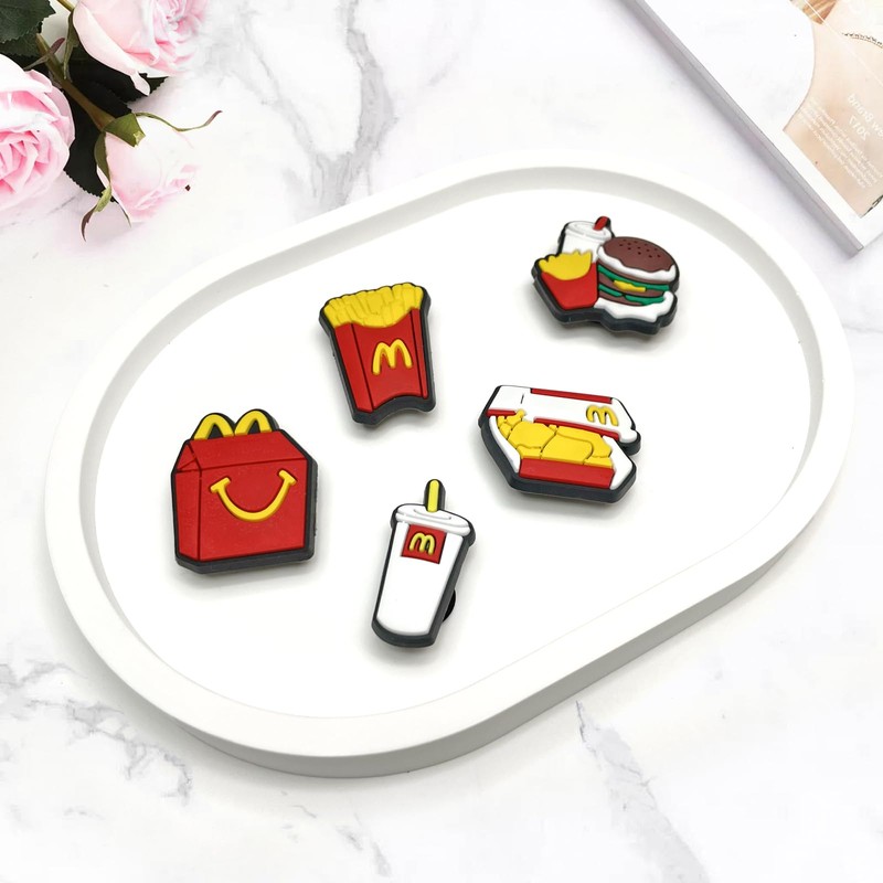 Zanerolan Fast Food Shoe Decoration Charms for Clog, Hamburger French