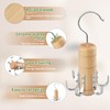 LMSAWK Wooden Belt Hanger Tie Rack Organizer 6 Hooks 360°