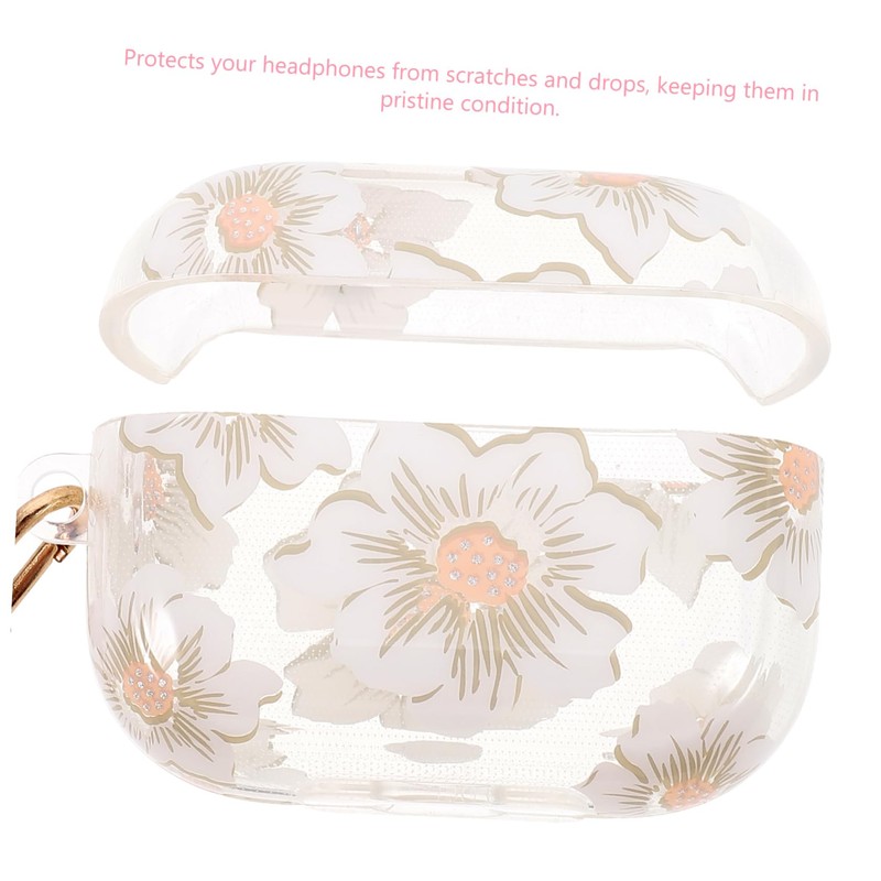 TEHAUX Earphone Case TPU Shell Scratch-Drop Stylish Floral Pattern High