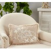 SARO LIFESTYLE Evangelina Collection Embroidered Merry Christmas Throw Pillow with