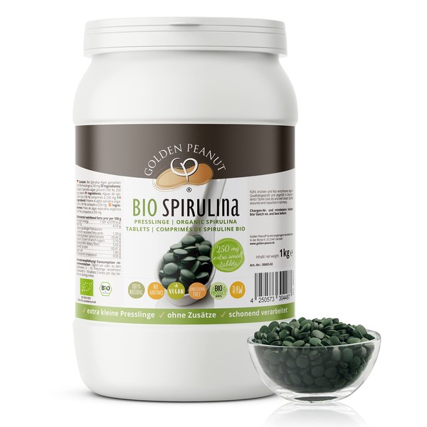 Spirulina Bio - Pressa a a spirale, 1 kg di pareti in cellulosa, senza glutine, vegana