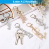 [PATIKIL] Initial Letter Keychain 2pcs Letter N Crown Desert Charm