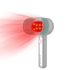FUREIN SMILE Portable Red Light Therapy Device, 16 LED, Handheld Design, Silver and Mint