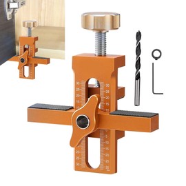 Cabinet Handles Door Installation Jig,Adjustable Cabinet Door Mounting Jig,Aluminum Alloy Handles Installation Kit with Drilling Bit & L Wrench,Heavy Duty Hole Drilling Template Fixing Clip