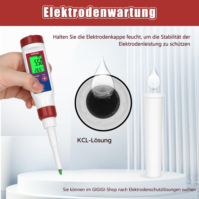 pH Probe for Food pH Meter, Digital Replacement pH Electrode