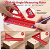 Preciva 3D Speed Square with Pencil, 22.5-90° Multi Angle Combination