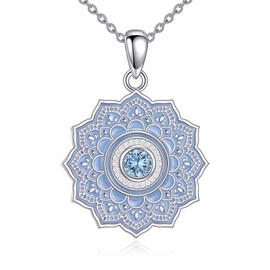 Vadmans Lotus Necklace 925 Sterling Silver Lotus Pendant Necklace Lotus Flower Lotus Jewellery for Women, Sterling Silver, Cubic Zirconia