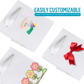 Aosric 20 Pack 4x2.7x4.5 White Gift Bags – Small Sturdy & Reusable Premium Gift Bags for Jewelry, Candles, Candy, Cosmetics, Boutique Gift, Party Favors, Weddings, Birthdays, Christmas and Holidays