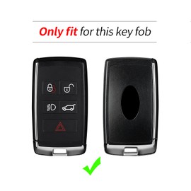 T-carbon Car Key Fob Cover Compatible with Land Rover with KeyChain Carbon Fiber Key Fob Protector Fit for Land Rover Discovery Defender LR2 LR4 Range Rover Sport Evoque Velar Vogue Jaguar Key 2018-24