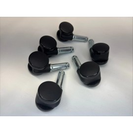 SHEPHERD CASTER Nylon Swivel Stem Rolling Casters 1.25" Wheels New (6 Pack)