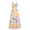 Women's Summer Boho Beach Maxi Dress Spaghetti Strap Floral Sundress