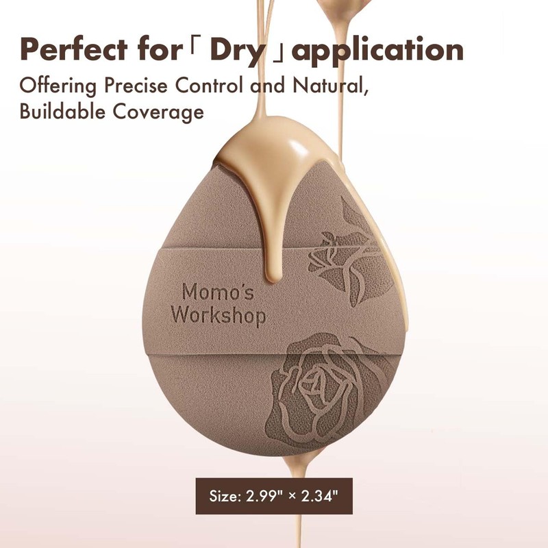 Momo's Workshop Rose Tatami Makeup Sponge Set,Double-Sided Egg Shape Rubycell