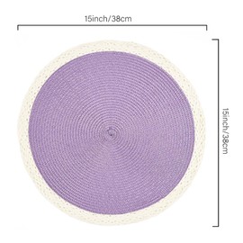 Noctiflorous - Juego de 8 manteles individuales redondos trenzados de 15 pulgadas, lavables resistentes al calor para mesa de comedor, antideslizantes, para interiores y exteriores, para Pascua, (02