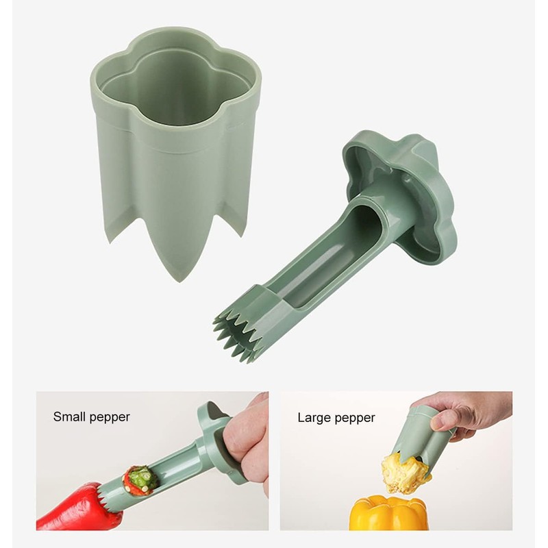 Pepper Seed Core Remover，2 in 1 Jalapeno Pepper Corer Remover