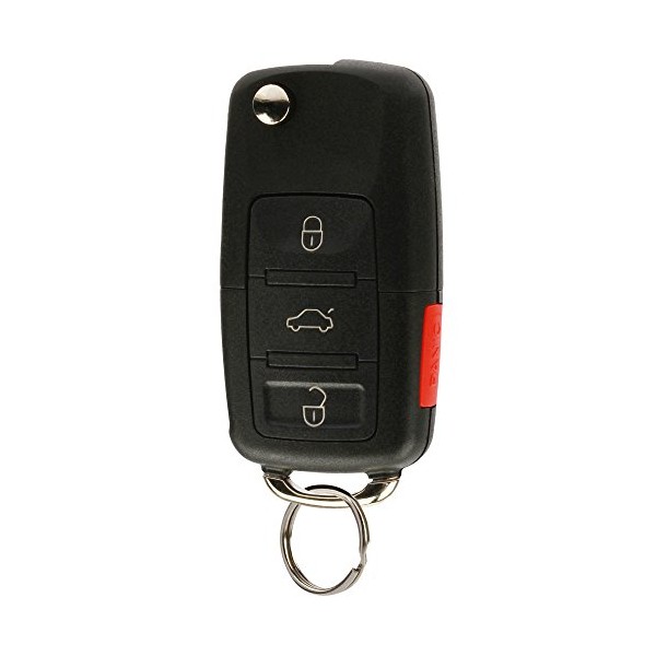 Replacement Keyless Entry Remote Flip Key Fob fits 2002 2003 2004 2005 VW Jetta, Golf, Passat (HLO1J0959753AM)
