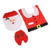3Pcs Santa Toilet Seat Cover Rug Water And Tank Cover