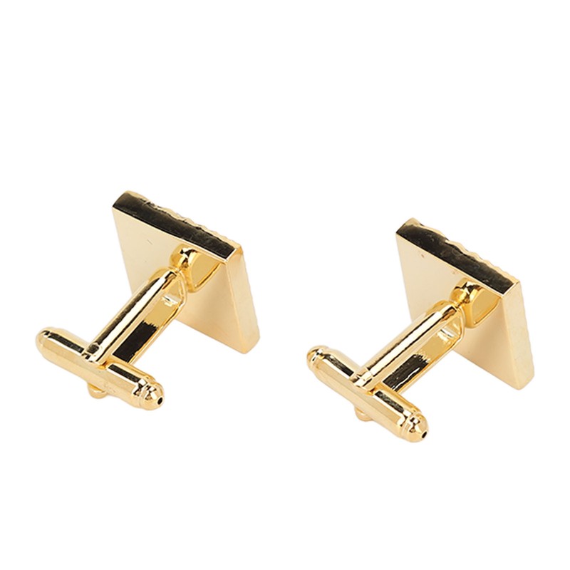1 Pair French Cufflinks Double Layer Electroplating Polished Brass Gold