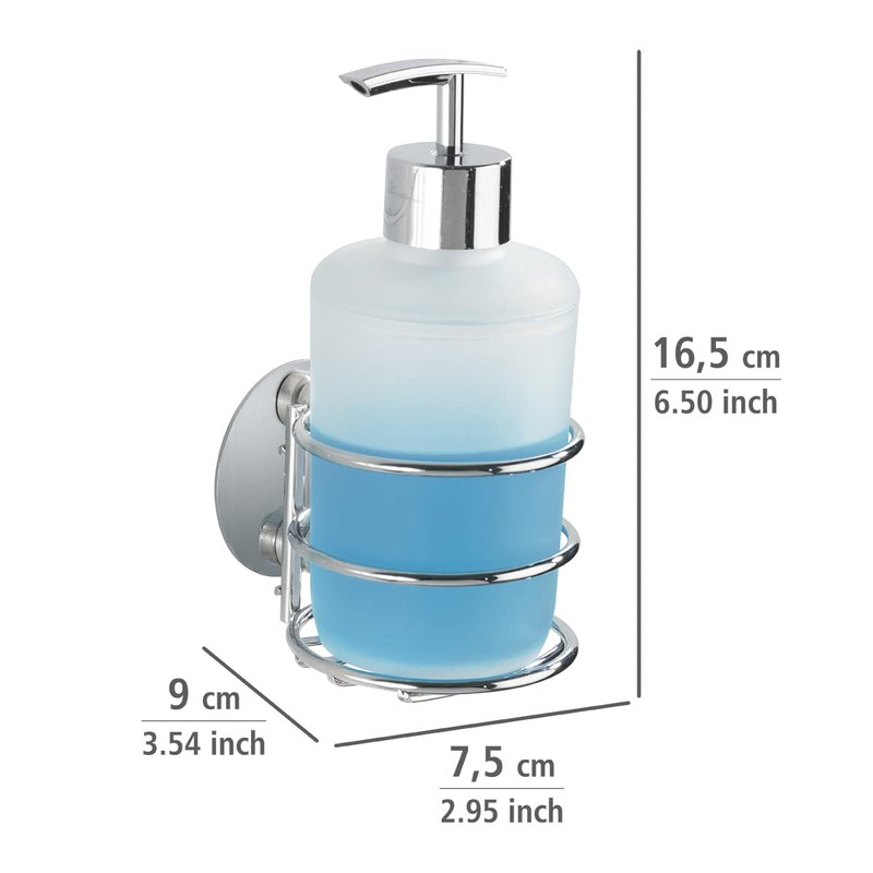 WENKO 18777100 Turbo-Loc® soap dispenser - fixing without drilling, Steel,