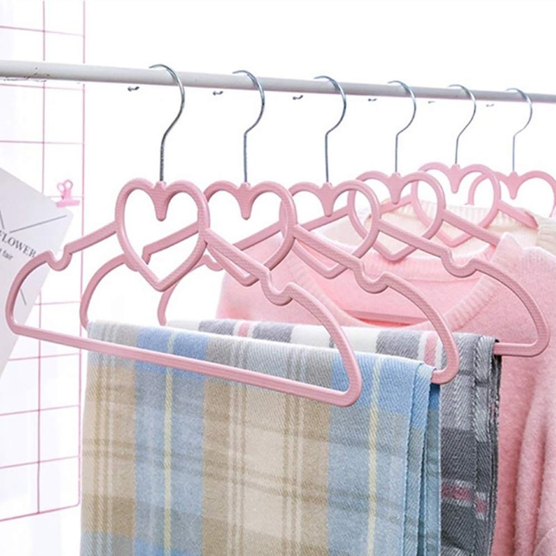 No-Slip Velvet Plastic Hangers,Pink(20Pack) for Coat Jackets, Pants, and Dress