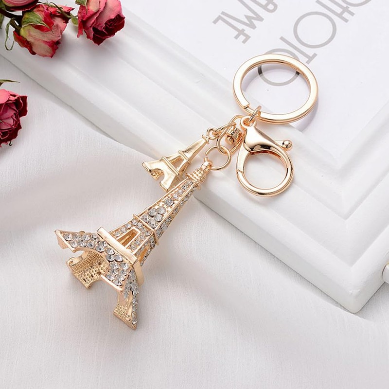 [Wovzoe] Fashionable and Convenient Eiffel Tower Rhinestone Key Chain Key