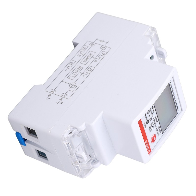 Single Phase Energy Meter Bidirectional Metering 2P DIN Rail Mount
