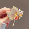 2Packs Bling Maple Leaf Crystal Spark Pins Brooch